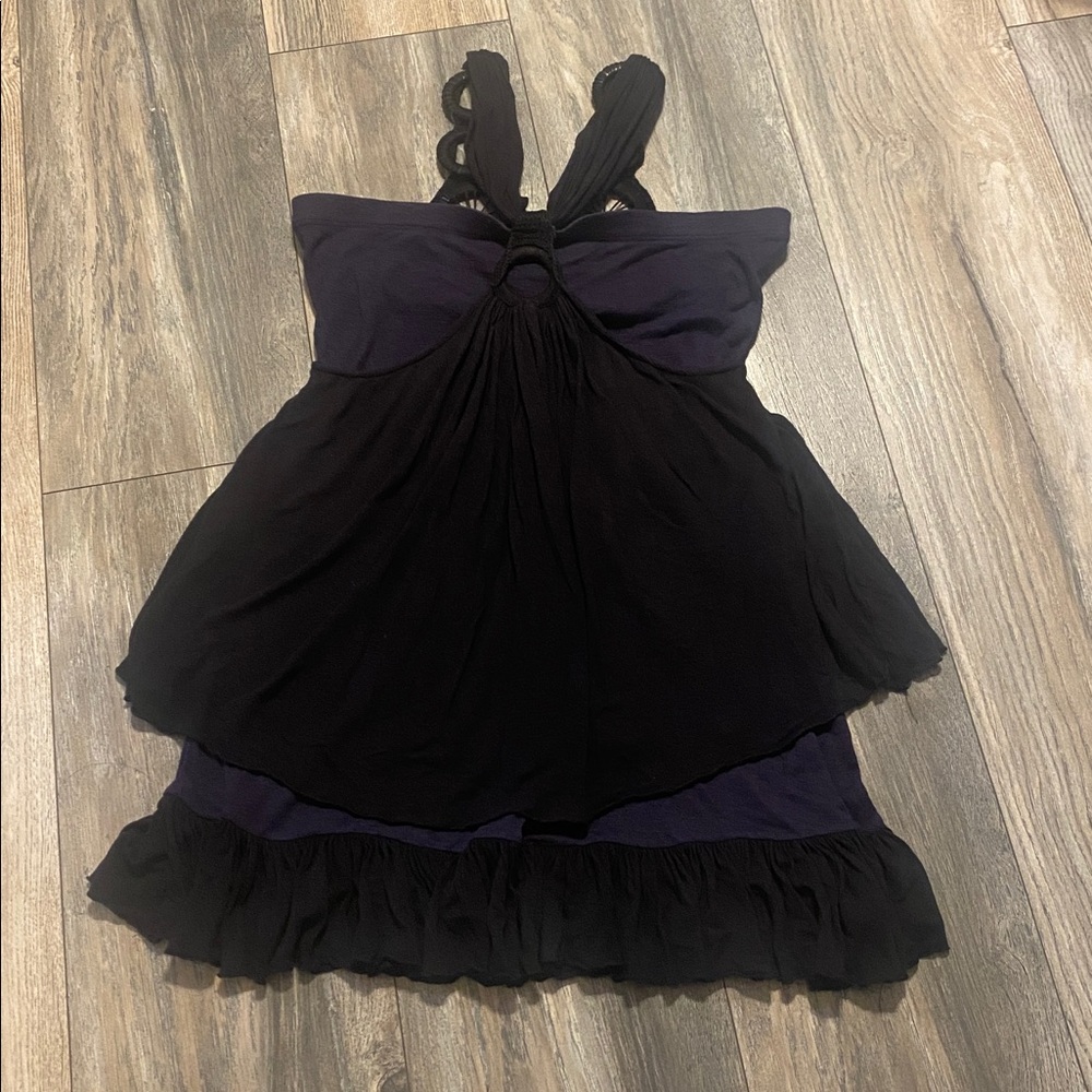 Free People Navy and Black Textured Dress